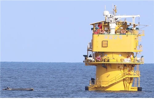 중국 서해 구조물. 연합뉴스