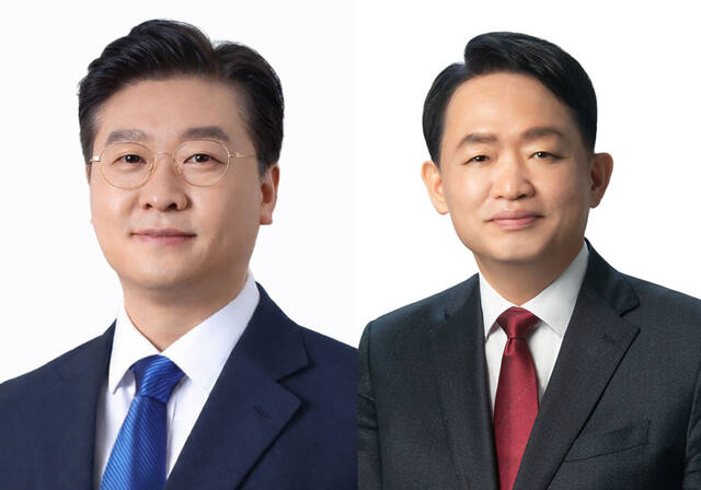 6·3 전국동시지방선거에 출마하는 제물포구청장 더불어민주당 남궁형 예비후보와 국민의힘 김찬진 예비후보(오른쪽)