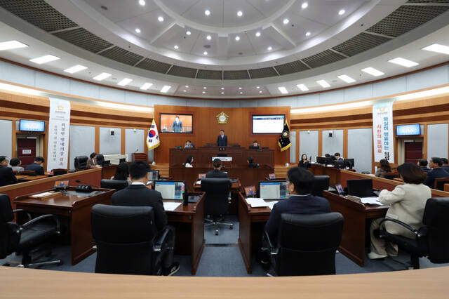 오산시의회 임시회 본회의 모습. 오산시의회 홈페이지