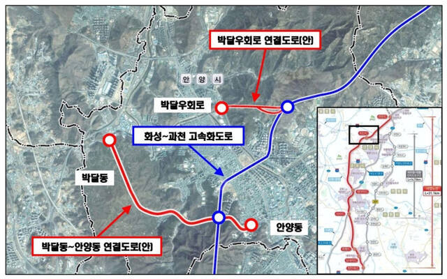 화성~과천고속화도로사업 현황도. 경기일보 DB