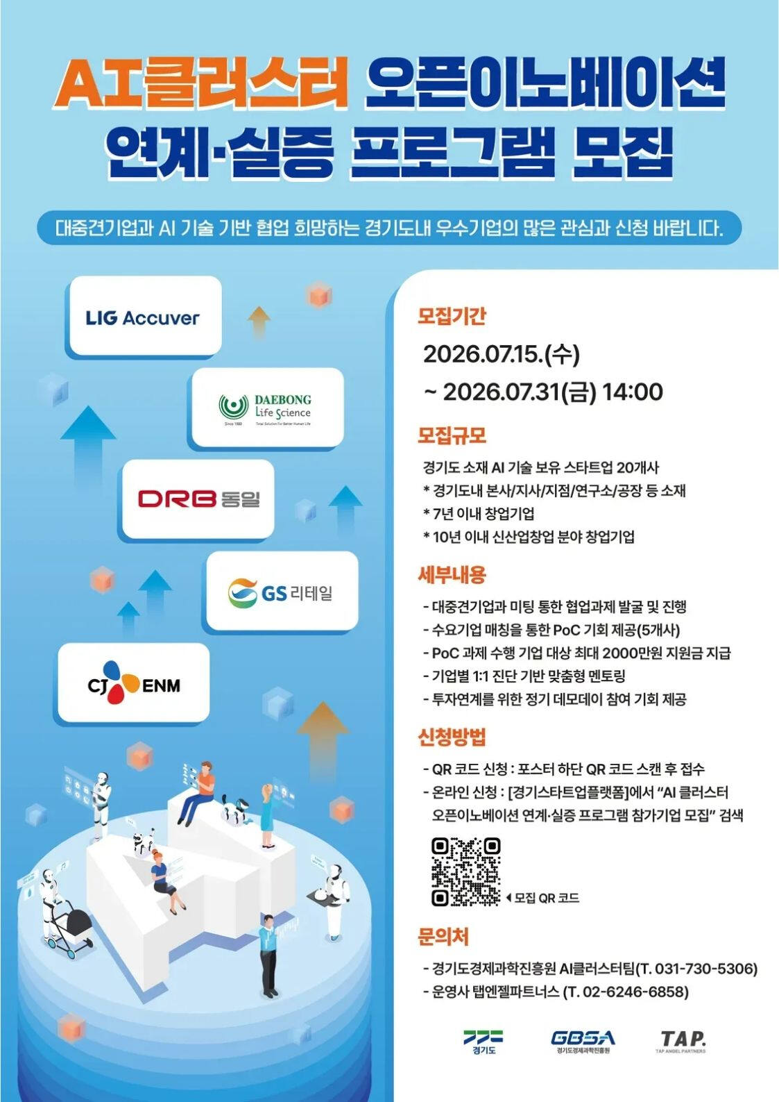경기도·경과원, AI 스타트업 20개사 선발…최종 5개사에 PoC 자금 최대 2천만원 지원
