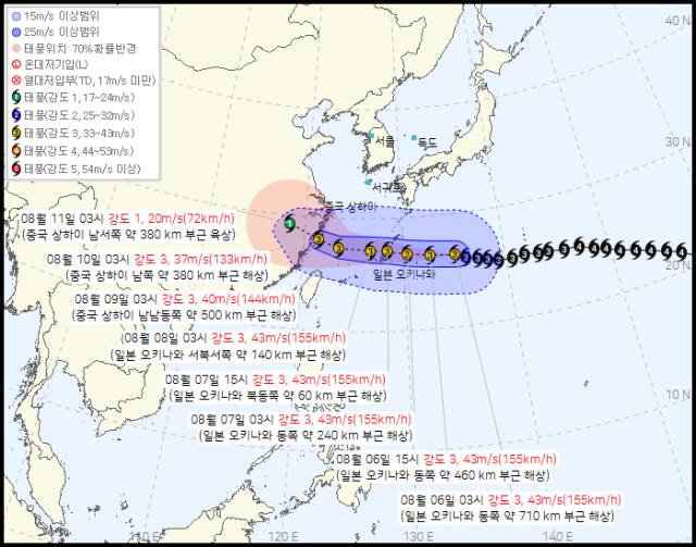 태풍 '돌핀' 중국으로 비껴간다… 한반도는 '열풍 폭탄' 비상